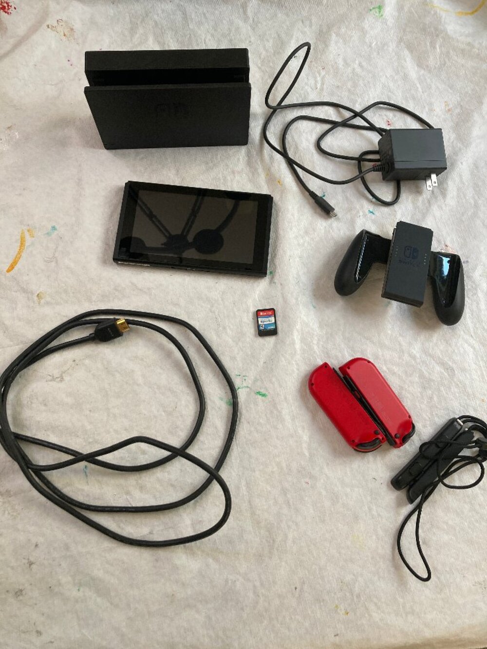 Nintendo Switch HAC-001(-01) Complete Bundle Dock HDMI Charger Joy-Cons Sports